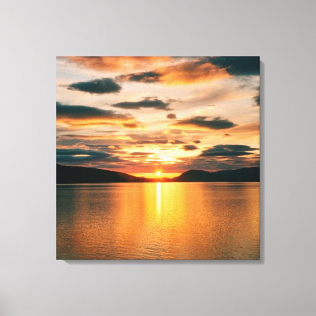 Midnight Sun, northern Norway Canvas Print (Front)