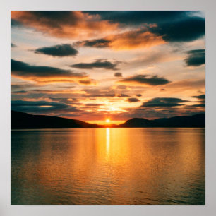 Midnight Sun, northern Norway Poster