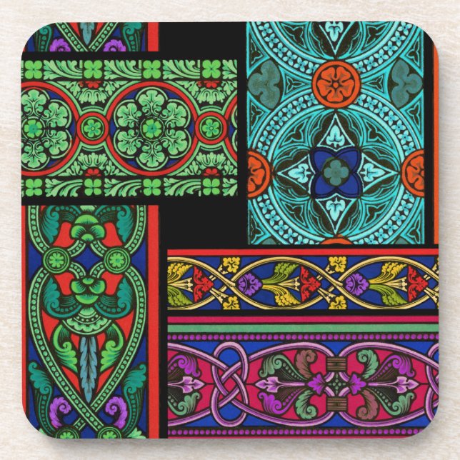 Midnight Sun Stained Glass Coaster (Front)