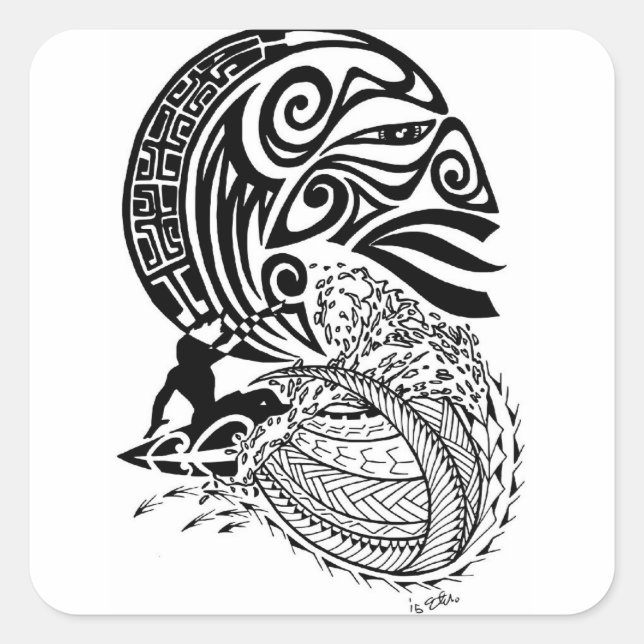 Midnight Surf Square Sticker (Front)