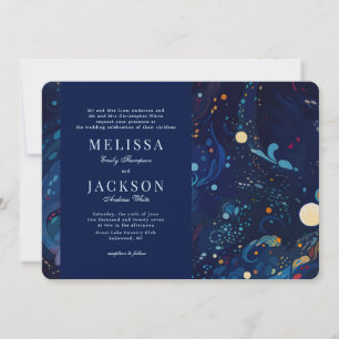 Midnight Swirls Wedding Invitation 