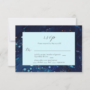 Midnight Swirls Wedding RSVP Card