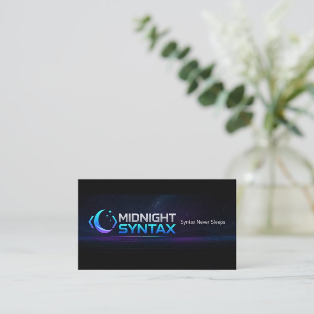 Midnight syntax business card (Standing Front)