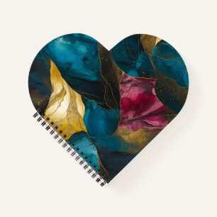 Midnight Teal & Gold Marble Fusion Notebook