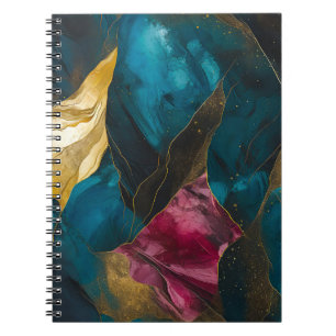 Midnight Teal & Gold Marble Fusion Notebook