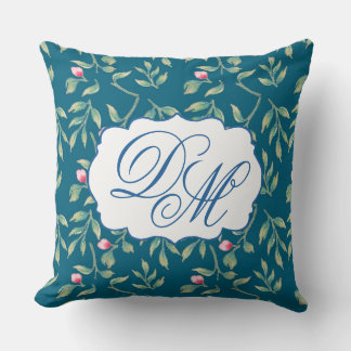 Midnight Teal Wedding Keepsake Throw Pillow