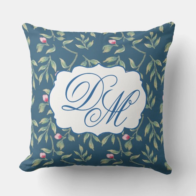 Midnight Teal Wedding Keepsake Throw Pillow (Front)