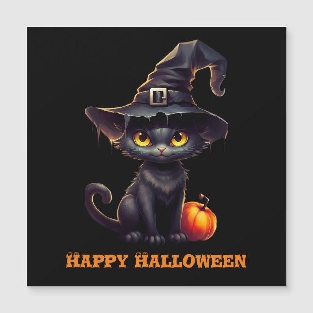 Midnight The Witchy Black Cat Halloween  (Front)