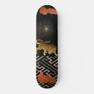 Midnight Tiger Pattern Skaboe Skateboard