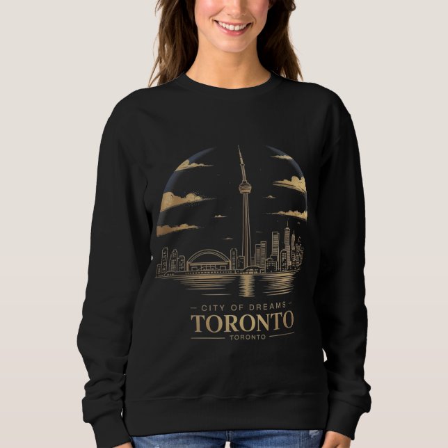 Midnight Toronto - Gold Foil & Navy Sweatshirt (Front)