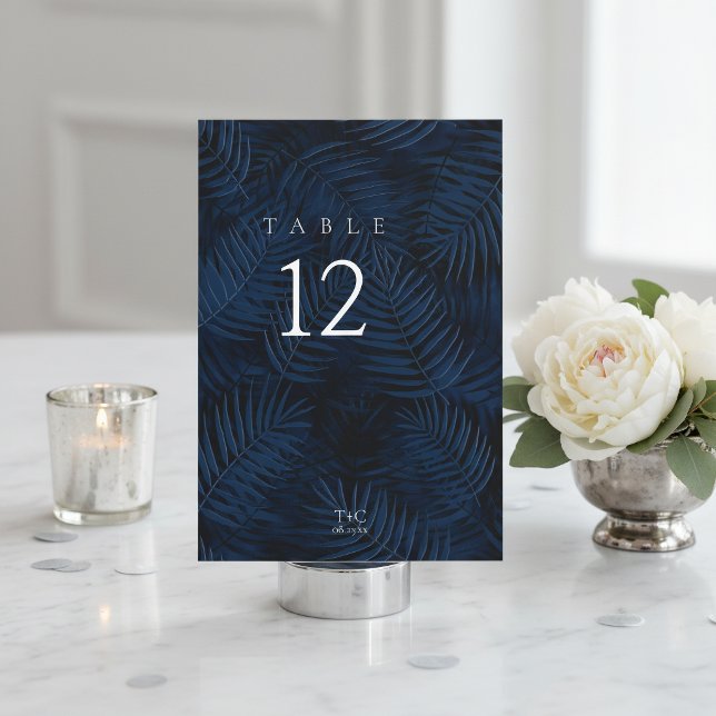 Midnight Tropical Palms Table Number ID1322 (Creator Uploaded)