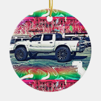 midnight truck party ceramic tree decoration