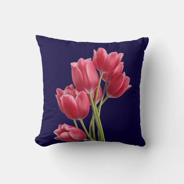 Midnight Tulips Cushion (Front)