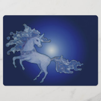 Midnight Unicorn Blank Card Invitation