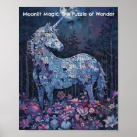 Midnight Unicorn Puzzle - Celestial Fantasy Art