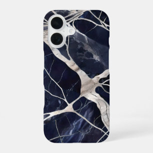 Midnight Veins – Abstract Luxury Marble Pattern iPhone 16 Case
