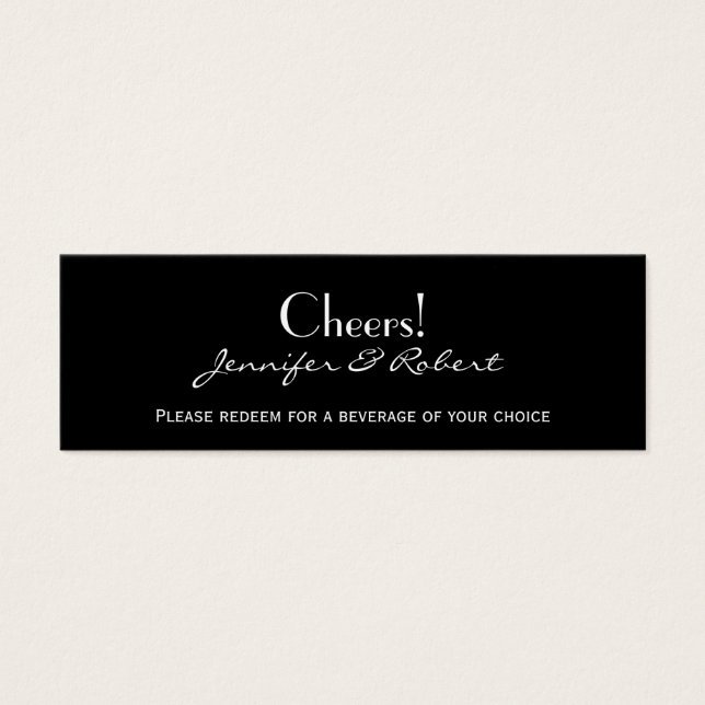 Midnight Vineyard Wedding Drink Ticket (Front)