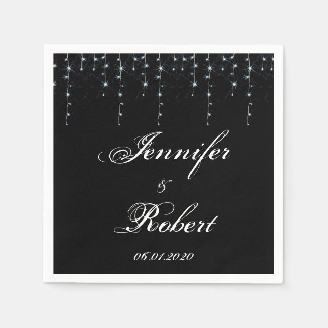 Midnight Vineyard Wedding Napkins (Front)