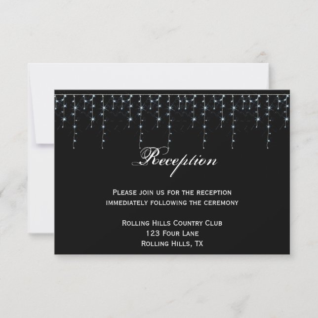 Midnight Vineyard Wedding Reception Invitation (Front)