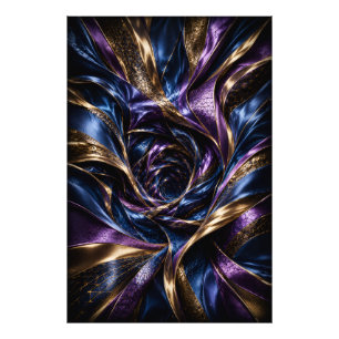 Midnight Violet Luxury 3D Abstract Vortex Poster