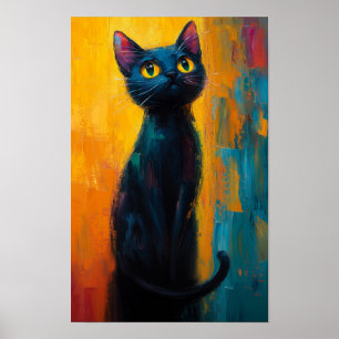Midnight Watcher in Abstract Colors - Dark Whisper Poster