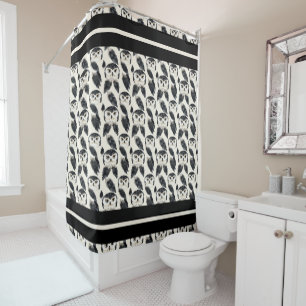 Midnight Watchers – Owls & Feathers in Flight Shower Curtain