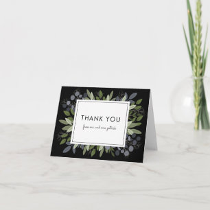 Midnight Wedding Sprig Thank You Note Card