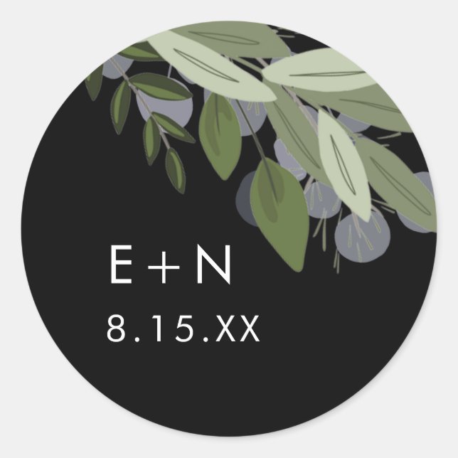 Midnight Wedding Sprigs Sticker (Front)