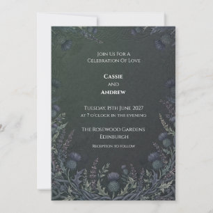 Midnight Wildflower Botanical Wedding Invitation