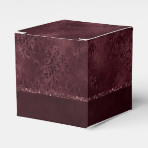 Midnight Wine Romance Dark Satiny Grunge Damask Favour Box