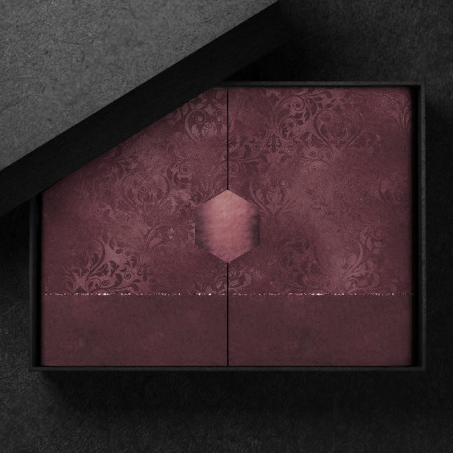 Midnight Wine Romance | Dark Satiny Grunge Damask Tissue Paper (Creator Uploaded)