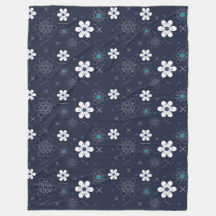 midnight winter flowers blanket