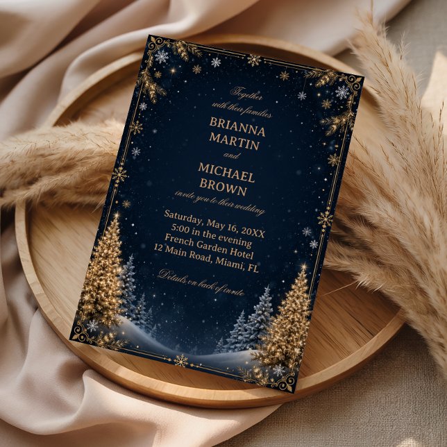 Midnight Winter Starlight Forest Elegance Invitation (Creator Uploaded)