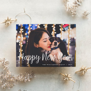 Midnight Wish Happy New Year Photo Holiday Card