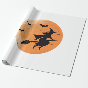 Midnight Witch in the Sky Wrapping Paper