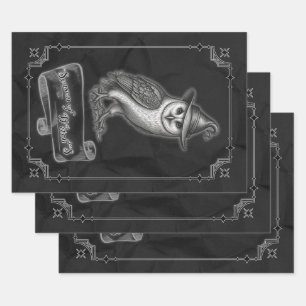 Midnight Witch Owl Samhain Gift Wrapping Paper
