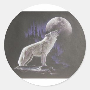 Midnight Wolf Classic Round Sticker