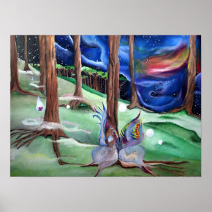 Midnight Woodland Fairy Poster