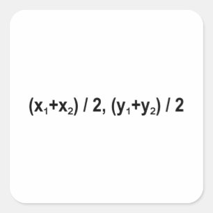 Midpoint Formula Math Mathematical Physics Square Sticker