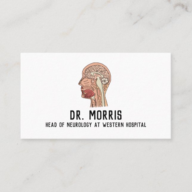 Midsagittal Brain Cross Section Business Card (Front)