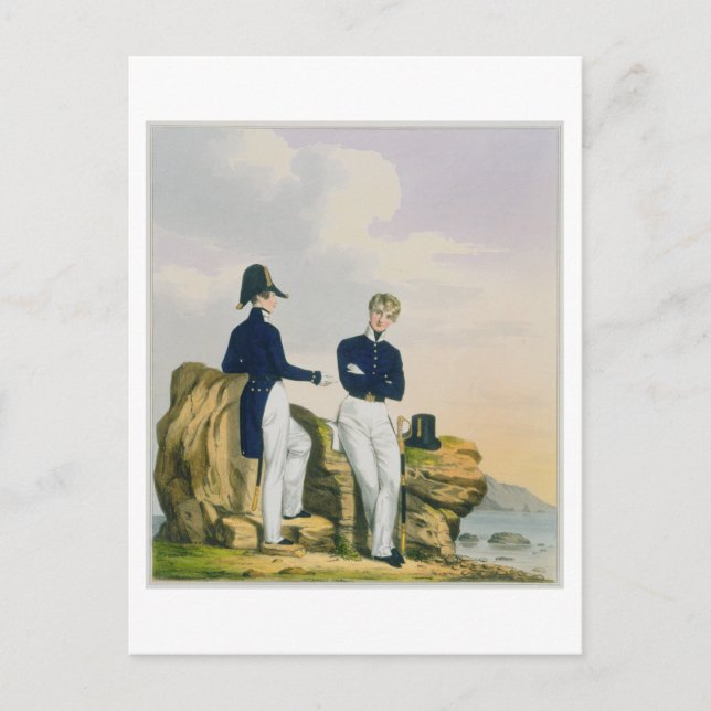 Midshipmen, plate 3 from 'Costume of the Royal Nav Postcard (Front)