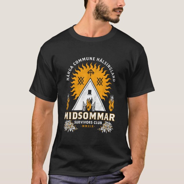 Midsommar Survival Club Scary Horror Summer Festiv T-Shirt (Front)