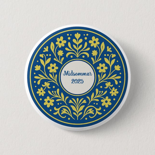 Midsommar - Traditional Swedish Midsummer 6 Cm Round Badge (Front)