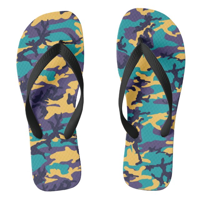 Midsummer Camo Pattern Flip Flops (Footbed)