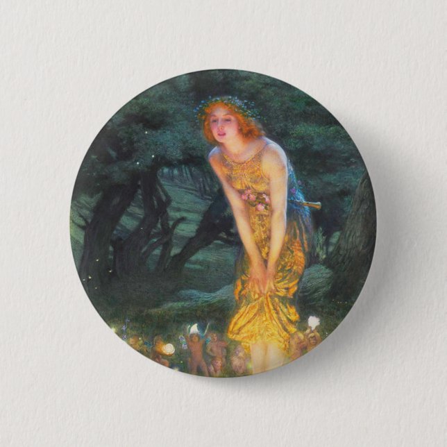 Midsummer Eve (1908) by Edward Robert Hughes 6 Cm Round Badge (Front)
