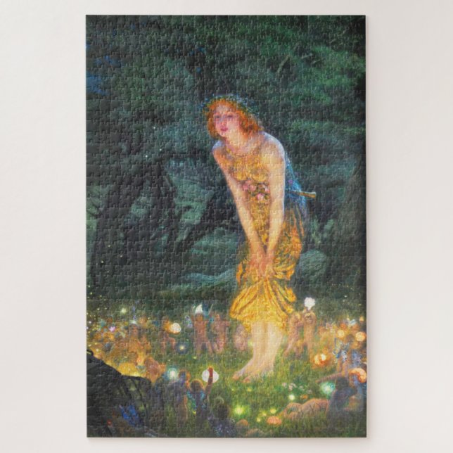 Midsummer Eve (1908) by Edward Robert Hughes Jigsaw Puzzle (Vertical)