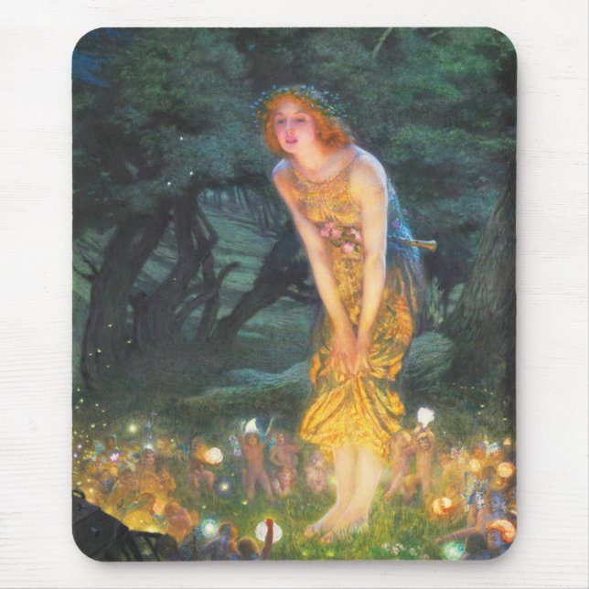 Midsummer Eve (1908) by Edward Robert Hughes Mouse Mat (Front)