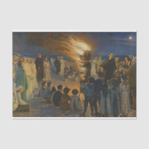 Midsummer Eve Bonfire on Skagen Beach, P.S.Krøyer Tissue Paper