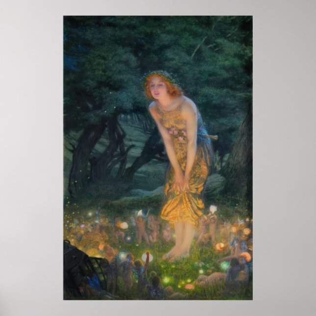 Midsummer Eve by Edward Robert Hughes Poster (Front)