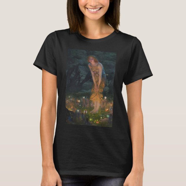 Midsummer Eve Edward Robert Hughes Fairies Fantasy T-Shirt (Front)
